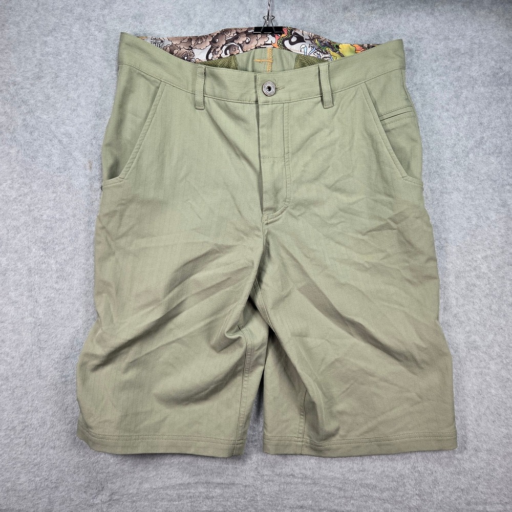 Lululemon Athletica Shorts Mens 31 Green Herringbone Textured Performance Active